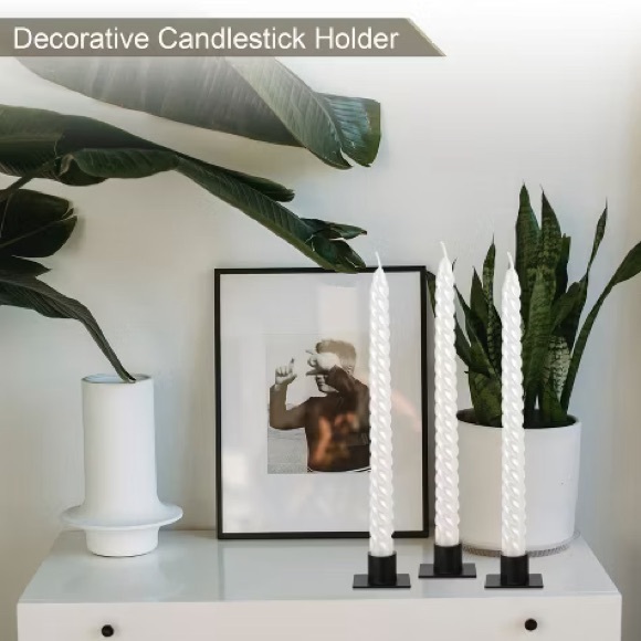 Party taper candleholders, iron black square, candlestick ￼ - Picture 3 of 4